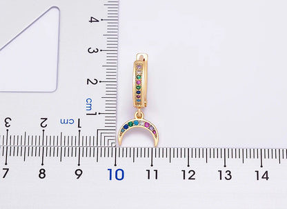 Trendy Bohemian Zircon Hollow Blue Evil Eye Hoop Earrings for Women Cute Unique Gold Color Crystal Drop Earrings Party Jewelry - Floq & Raman