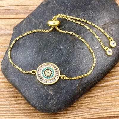 Turkish Evil Eye Bracelet for Women Top Quality Cubic Zirconia Chain Bracelet Exquisite luxury Dubai Best Party Wedding Jewelr - Floq & Raman