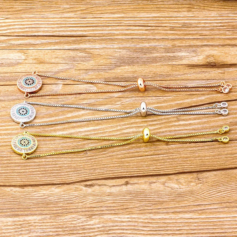 Turkish Evil Eye Bracelet for Women Top Quality Cubic Zirconia Chain Bracelet Exquisite luxury Dubai Best Party Wedding Jewelr - Floq & Raman