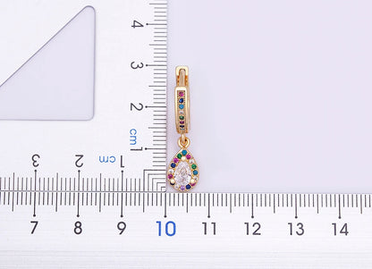 New Luxury Fashion Rhinestone 14 Styles Turkish Evil Eye Drop Earrings Elegant Blue Zircon Pendant Lucky Party Birthday Jewelry - Floq & Raman