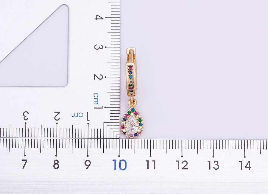 Trendy Bohemian Zircon Hollow Blue Evil Eye Hoop Earrings for Women Cute Unique Gold Color Crystal Drop Earrings Party Jewelry - Floq & Raman