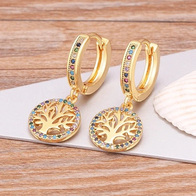 Trendy Bohemian Zircon Hollow Blue Evil Eye Hoop Earrings for Women Cute Unique Gold Color Crystal Drop Earrings Party Jewelry - Floq & Raman