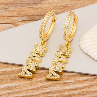 New Fashion Classic Heart Cross Eyes Shape Gold Color Drop Earrings Multi-color Copper CZ Stones Jewelry Gift For Women Girls - Floq & Raman