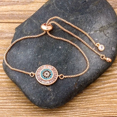 Turkish Evil Eye Bracelet for Women Top Quality Cubic Zirconia Chain Bracelet Exquisite luxury Dubai Best Party Wedding Jewelr - Floq & Raman