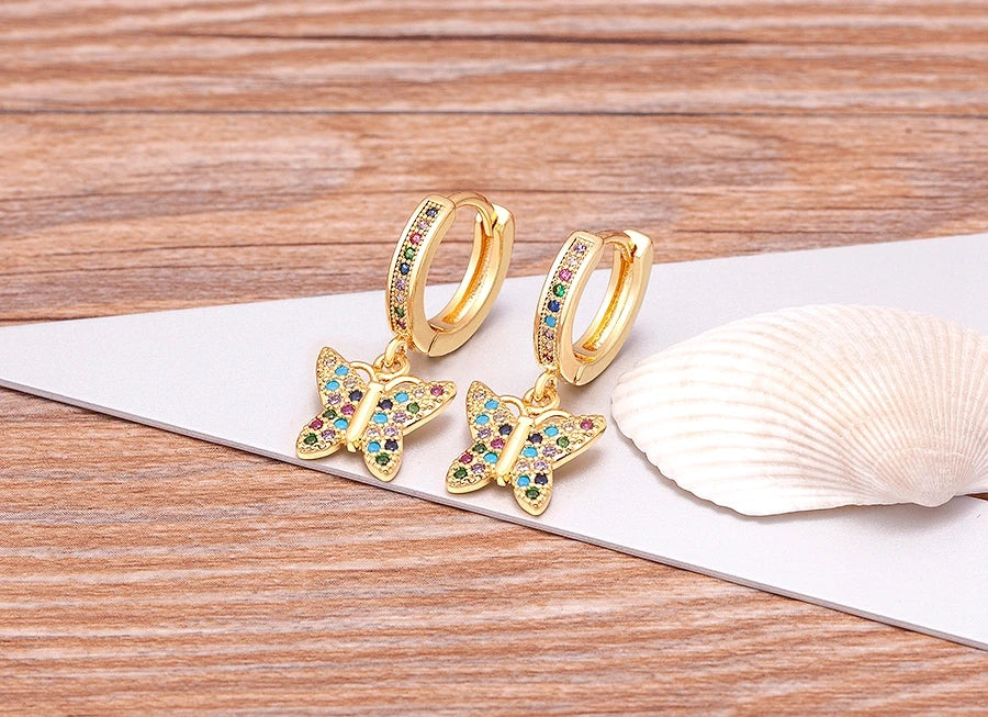 New Luxury Fashion Rhinestone 14 Styles Turkish Evil Eye Drop Earrings Elegant Blue Zircon Pendant Lucky Party Birthday Jewelry - Floq & Raman