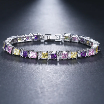 New CZ Cubic Zirconia Light Blue Neat Tennis Bracelet For Women New Year's Gifts Fashion Jewelry Bracciali - Floq & Raman