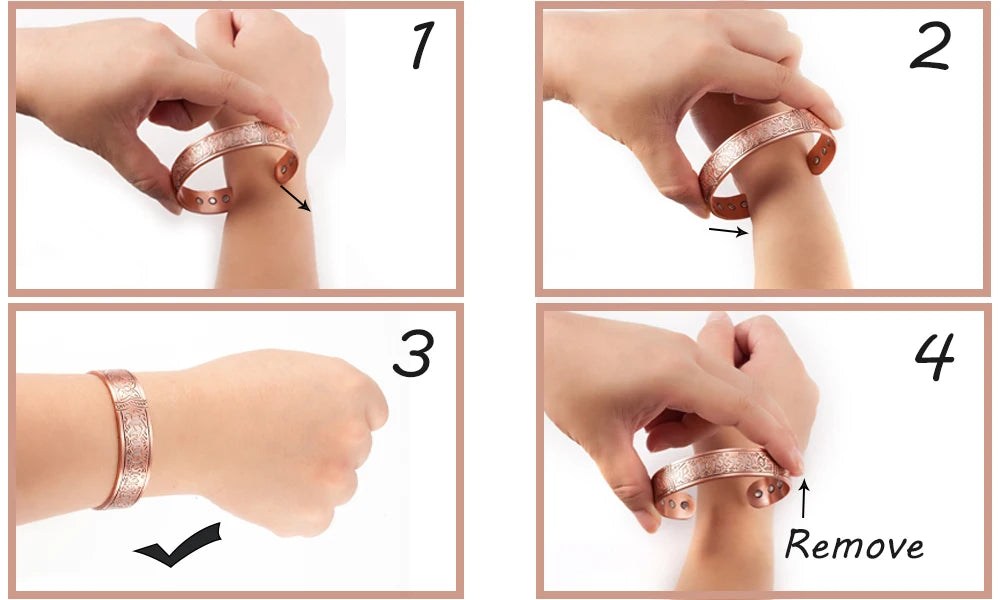 Twisted Pure Copper Magnetic Bracelet – Adjustable Cuff Bangle for Men & Women | Arthritis Pain Relief, Health & Energy Benefits - Floq & Raman