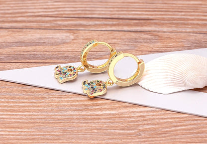 New Luxury Fashion Rhinestone 14 Styles Turkish Evil Eye Drop Earrings Elegant Blue Zircon Pendant Lucky Party Birthday Jewelry - Floq & Raman