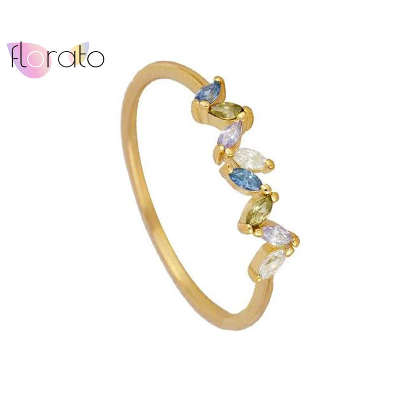 Micro Pave Promise Rings for Women – Elegant Crystal Engagement & Wedding Jewelry - Floq & Raman