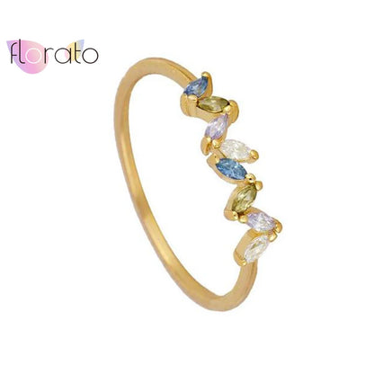 Micro Pave Promise Rings for Women – Elegant Crystal Engagement & Wedding Jewelry - Floq & Raman