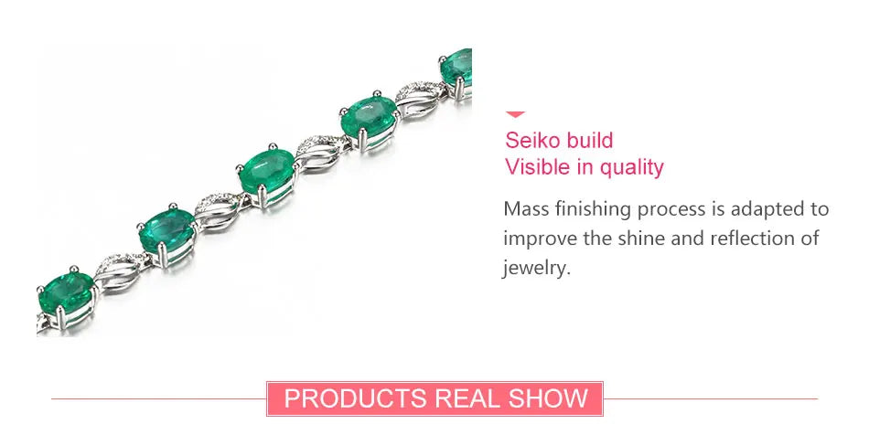925 Sterling Silver Emerald Bracelet Chain For Women Fashion Jewelry Accessories - Floq & Raman
