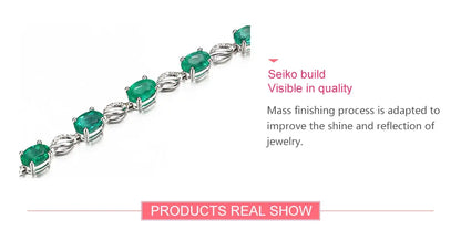 925 Sterling Silver Emerald Bracelet Chain For Women Fashion Jewelry Accessories - Floq & Raman