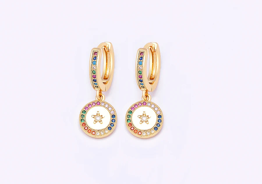 New Luxury Fashion Rhinestone 14 Styles Turkish Evil Eye Drop Earrings Elegant Blue Zircon Pendant Lucky Party Birthday Jewelry - Floq & Raman