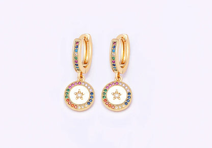 Trendy Bohemian Zircon Hollow Blue Evil Eye Hoop Earrings for Women Cute Unique Gold Color Crystal Drop Earrings Party Jewelry - Floq & Raman