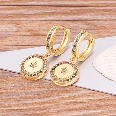 New Luxury Fashion Rhinestone 14 Styles Turkish Evil Eye Drop Earrings Elegant Blue Zircon Pendant Lucky Party Birthday Jewelry - Floq & Raman