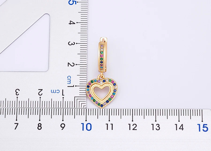 Trendy Bohemian Zircon Hollow Blue Evil Eye Hoop Earrings for Women Cute Unique Gold Color Crystal Drop Earrings Party Jewelry - Floq & Raman