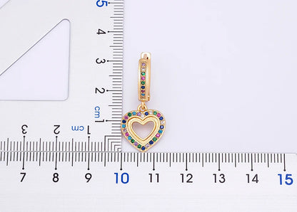 Trendy Bohemian Zircon Hollow Blue Evil Eye Hoop Earrings for Women Cute Unique Gold Color Crystal Drop Earrings Party Jewelry - Floq & Raman