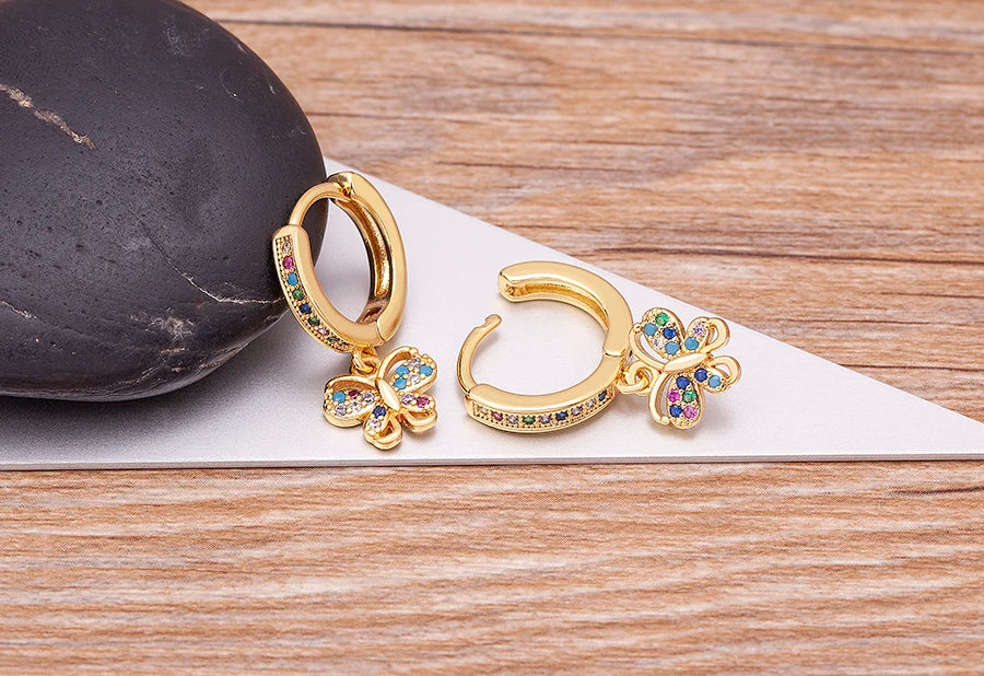 New Luxury Fashion Rhinestone 14 Styles Turkish Evil Eye Drop Earrings Elegant Blue Zircon Pendant Lucky Party Birthday Jewelry - Floq & Raman