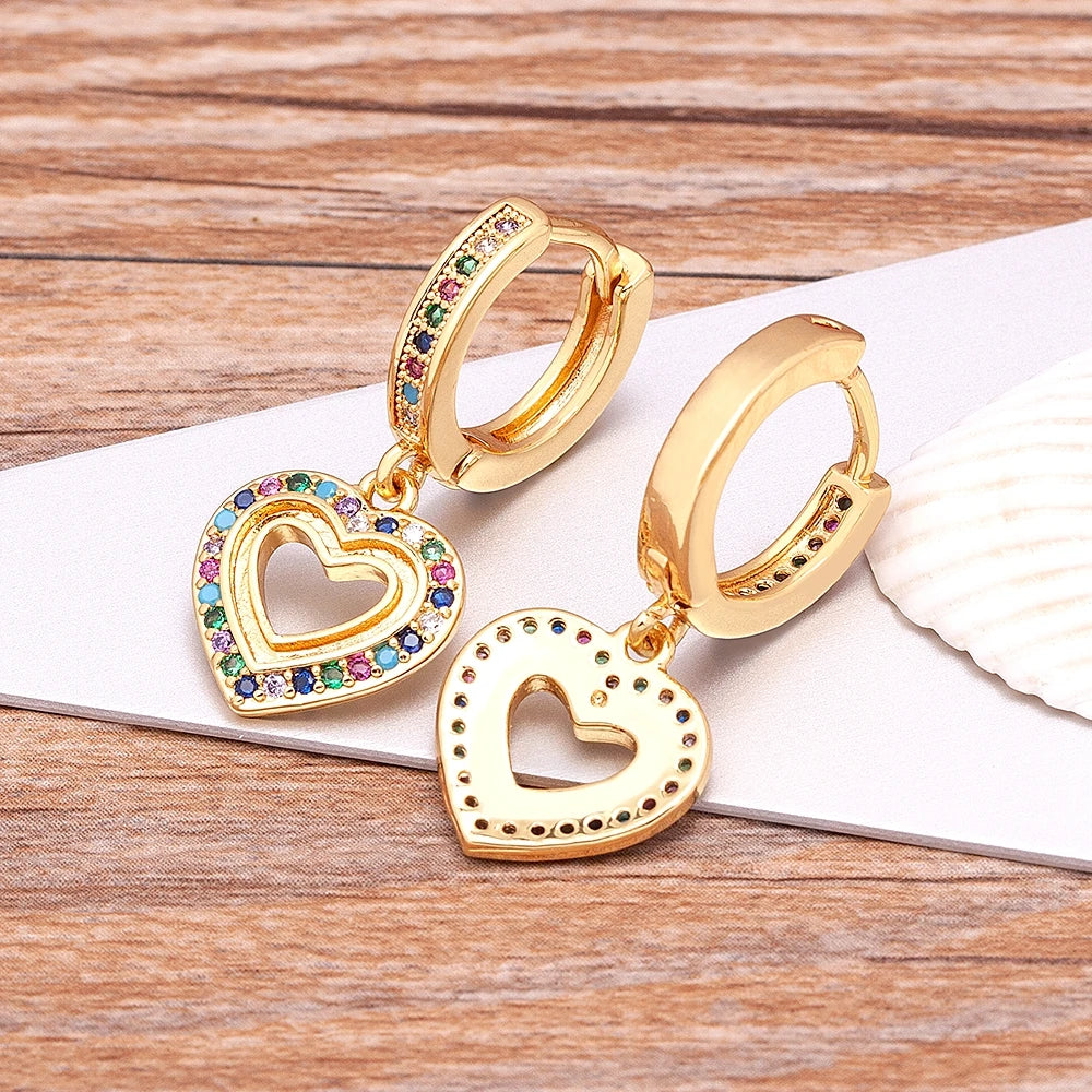 New Luxury Fashion Rhinestone 14 Styles Turkish Evil Eye Drop Earrings Elegant Blue Zircon Pendant Lucky Party Birthday Jewelry - Floq & Raman