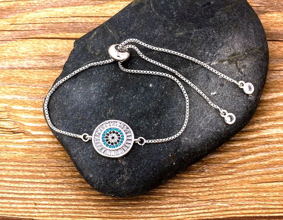 Turkish Evil Eye Bracelet for Women Top Quality Cubic Zirconia Chain Bracelet Exquisite luxury Dubai Best Party Wedding Jewelr - Floq & Raman