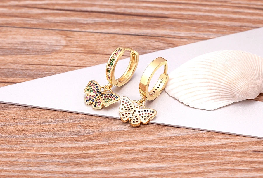 New Luxury Fashion Rhinestone 14 Styles Turkish Evil Eye Drop Earrings Elegant Blue Zircon Pendant Lucky Party Birthday Jewelry - Floq & Raman