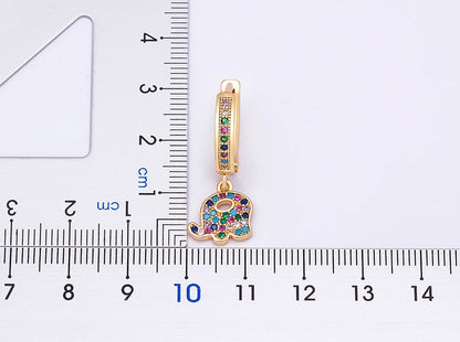 Trendy Bohemian Zircon Hollow Blue Evil Eye Hoop Earrings for Women Cute Unique Gold Color Crystal Drop Earrings Party Jewelry - Floq & Raman