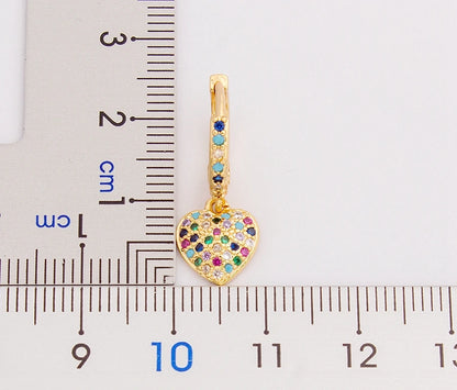 New Fashion Classic Heart Cross Eyes Shape Gold Color Drop Earrings Multi-color Copper CZ Stones Jewelry Gift For Women Girls - Floq & Raman