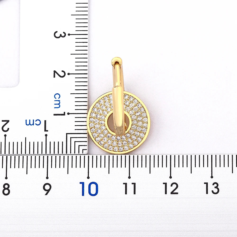 Classic Copper Zircon Ear Buckle for Women Trendy Gold Color Small Large Circle Hoop Earrings Punk Hip Hop Jewelry Accessories - Floq & Raman