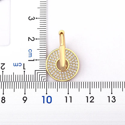 Classic Copper Zircon Ear Buckle for Women Trendy Gold Color Small Large Circle Hoop Earrings Punk Hip Hop Jewelry Accessories - Floq & Raman
