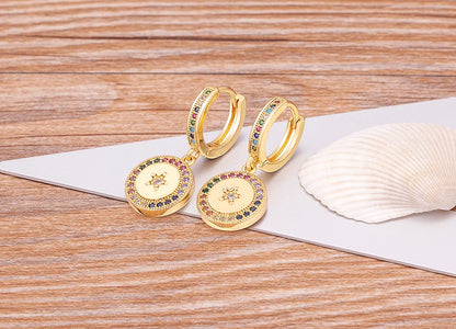 New Luxury Fashion Rhinestone 14 Styles Turkish Evil Eye Drop Earrings Elegant Blue Zircon Pendant Lucky Party Birthday Jewelry - Floq & Raman