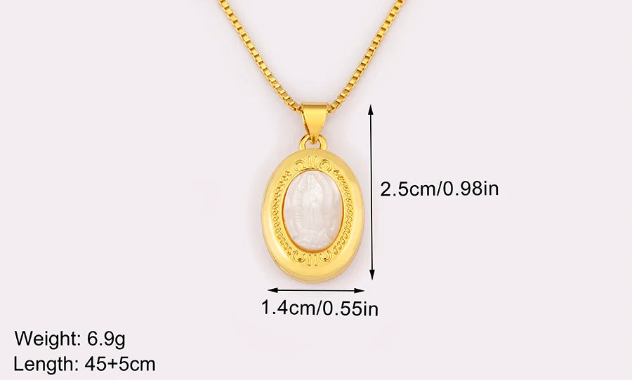 New Retro Oval/Round Shape Religious Style Zircon Flip Pendant Necklace For Female Male Lovers Photos Jewelry Accessories - Floq & Raman