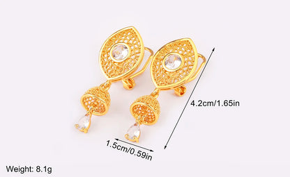 High Quality Rectangle/Evil Eye Shape Elegant Aesthetic Drop Earrings For Female Vintage Ear Jewelry Wedding Party Gifts - Floq & Raman