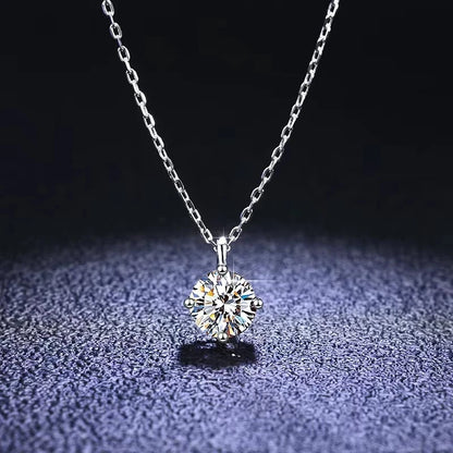 Simple Trendy Crystal Zircon Rhinestone Pendant Necklace For Women Charm White Gold Color Clavicle Chain Necklack WeddingJewelry - Floq & Raman