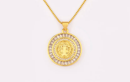 New Retro Oval/Round Shape Religious Style Zircon Flip Pendant Necklace For Female Male Lovers Photos Jewelry Accessories - Floq & Raman
