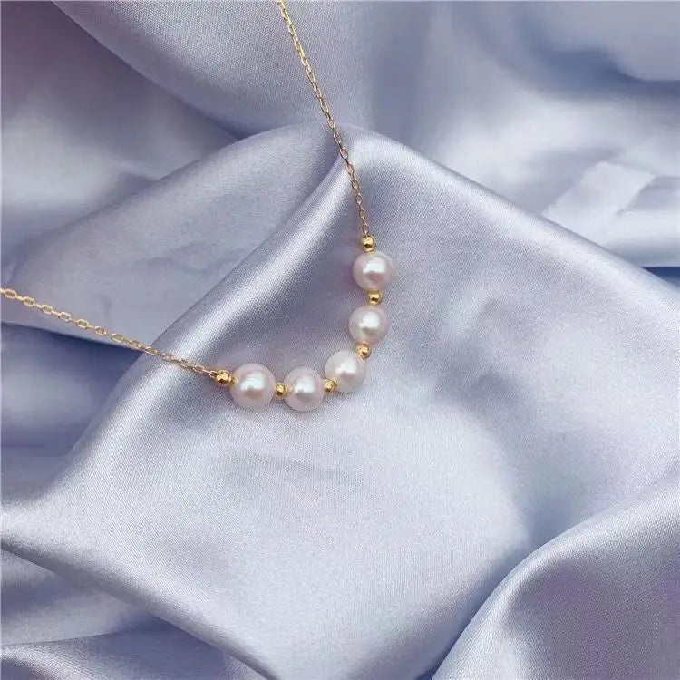 Read 925 Sterling Silver Pearl Bead Necklace for Women Circular Temperament Grace Engagement Jewelry Gift - Floq & Raman