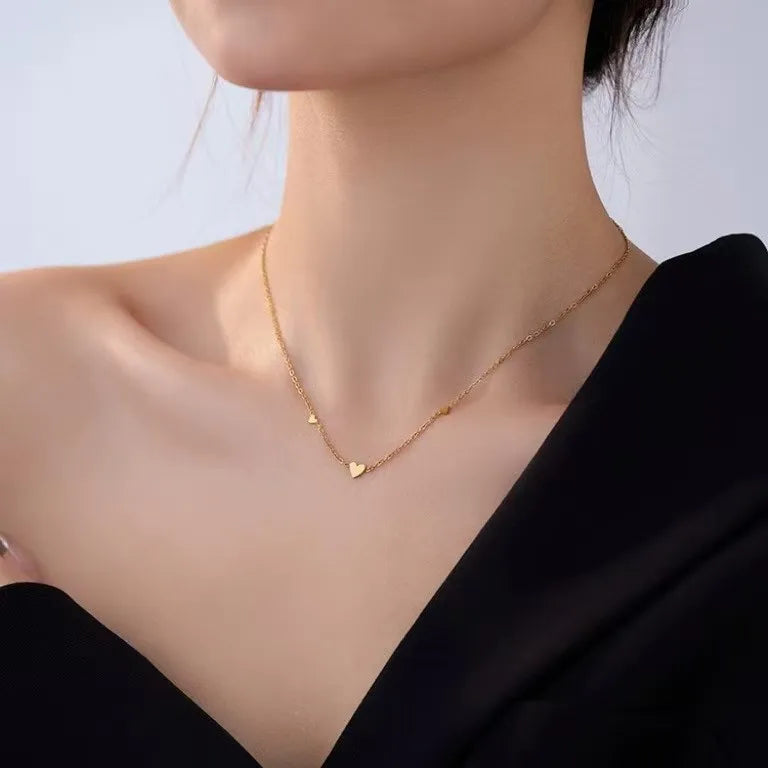 925 Sterling Silver Necklace Pendant For Women Jewelry Love Necklace Luxury Design Sense Heart Shaped Collar Chain Fashion - Floq & Raman