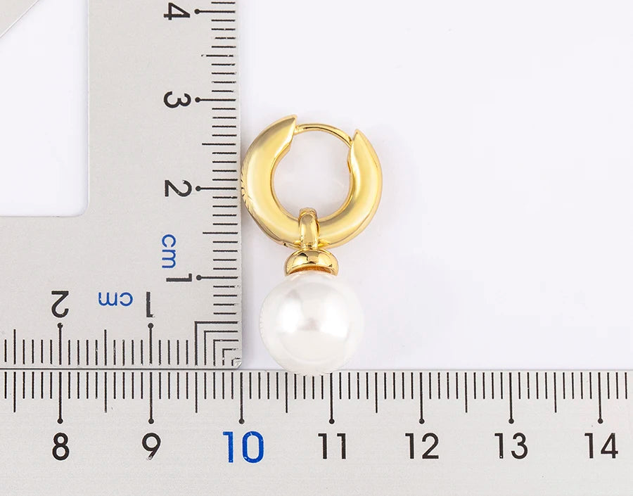 Fashion Gold/Silver Color Pearls Pendant Earrings For Women Fine Accessories Hoop Bohemia Ear Jewelry Wedding Gift - Floq & Raman