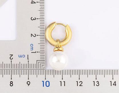 Fashion Gold/Silver Color Pearls Pendant Earrings For Women Fine Accessories Hoop Bohemia Ear Jewelry Wedding Gift - Floq & Raman