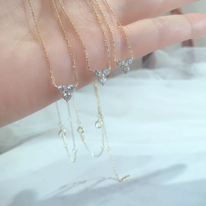 Japanese 925 sterling silver necklace for women, triangular design, high-end minimalist style, versatile 14k gold plated - Floq & Raman