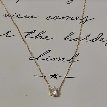 New 100% 925 Sterling Silver Necklace For Women 18K gold Plated 5A Zircon Pendant Eight Claw Necklace Money Fine Jewelry - Floq & Raman