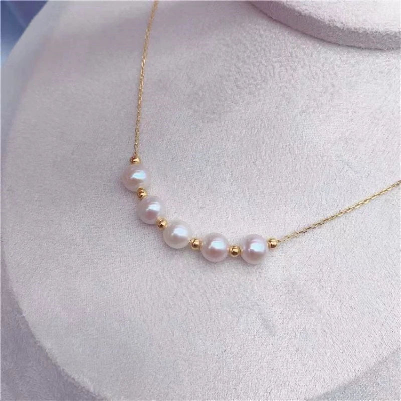 Read 925 Sterling Silver Pearl Bead Necklace for Women Circular Temperament Grace Engagement Jewelry Gift - Floq & Raman