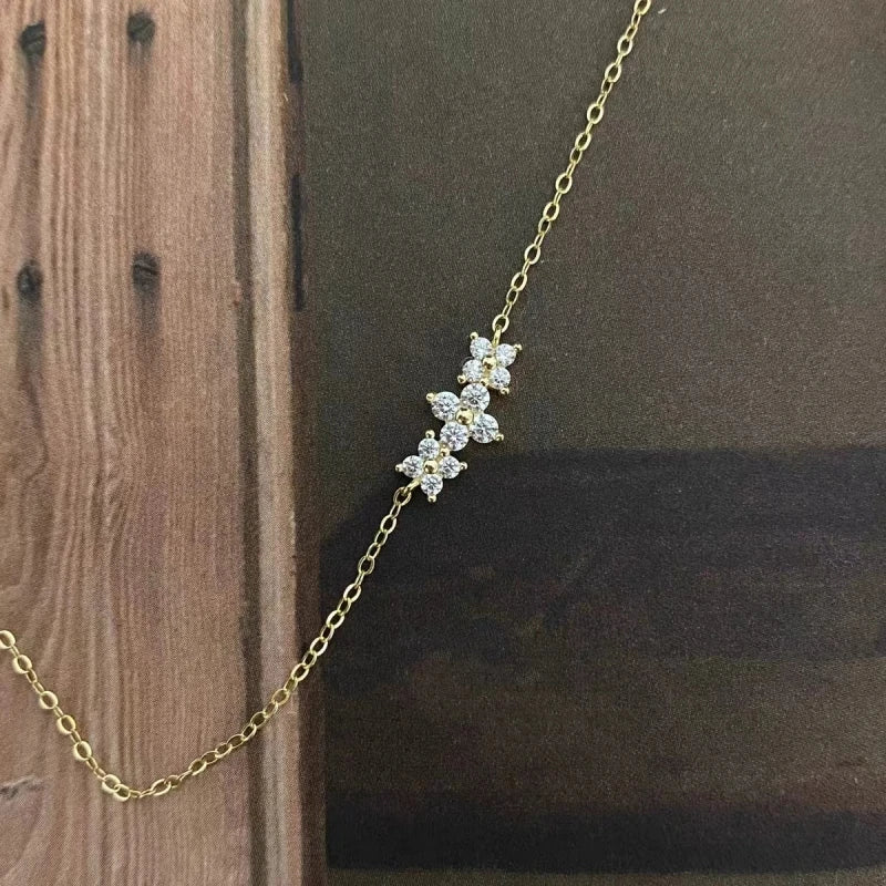 Real 925 Sterling Silver Zircon CZ Arc Choker Necklace For Women Light luxury Cute Fine Jewelry Minimalist Accessories - Floq & Raman