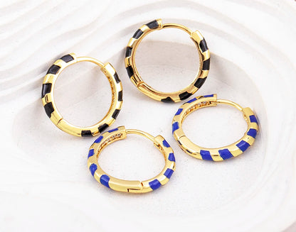 High Quality 6 Candy Colors Inlaid Zebra Stripe Pendant Fashion Earrings Enamel Oil Dripping Women's Simple French Jewelry Gifts - Floq & Raman