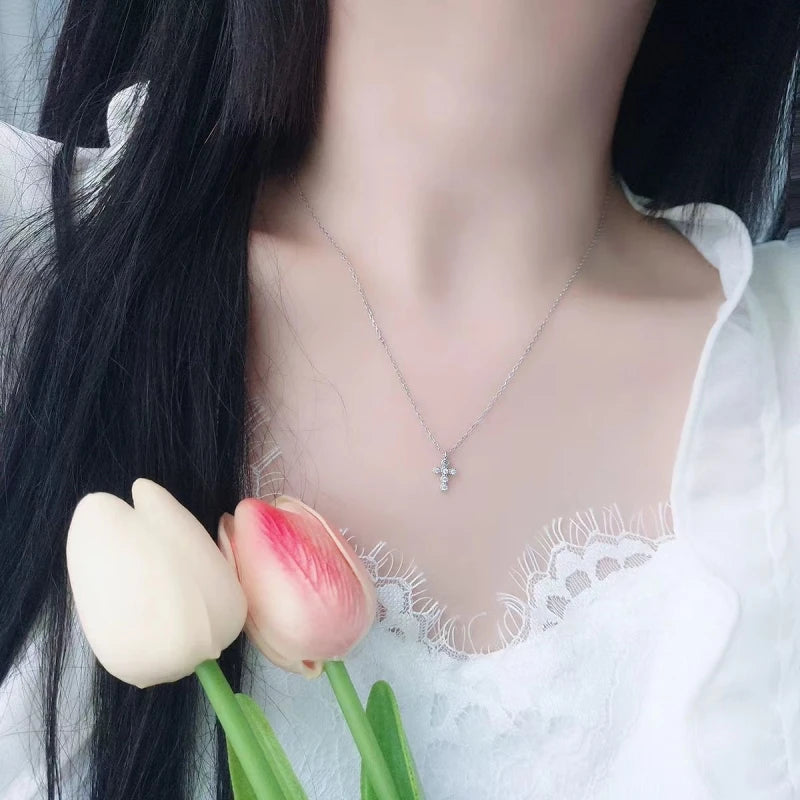 New 925 Sterling Silver Shiny Square Heart Pendant Necklace fit Beads DIY Fashion Women's Jewelry Party Gift - Floq & Raman