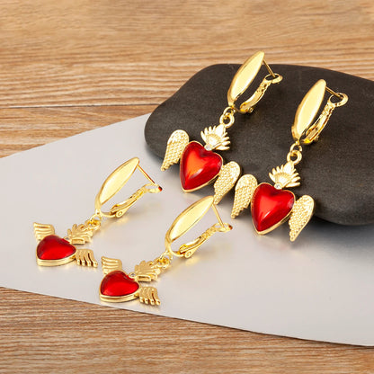 High Quality 6 Styles Sacred Heart Drop Earrings For Women Female Gorgeous Dazzling Ear Jewelry Accessories Party Gifts - Floq & Raman