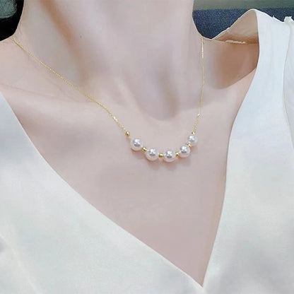 Read 925 Sterling Silver Pearl Bead Necklace for Women Circular Temperament Grace Engagement Jewelry Gift - Floq & Raman