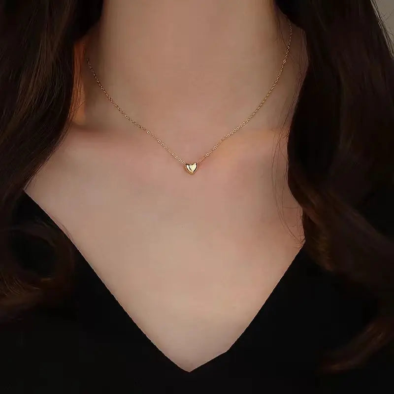 The new s925 sterling silver mini love necklace light luxury small luxury high-grade French collarbone chain women - Floq & Raman