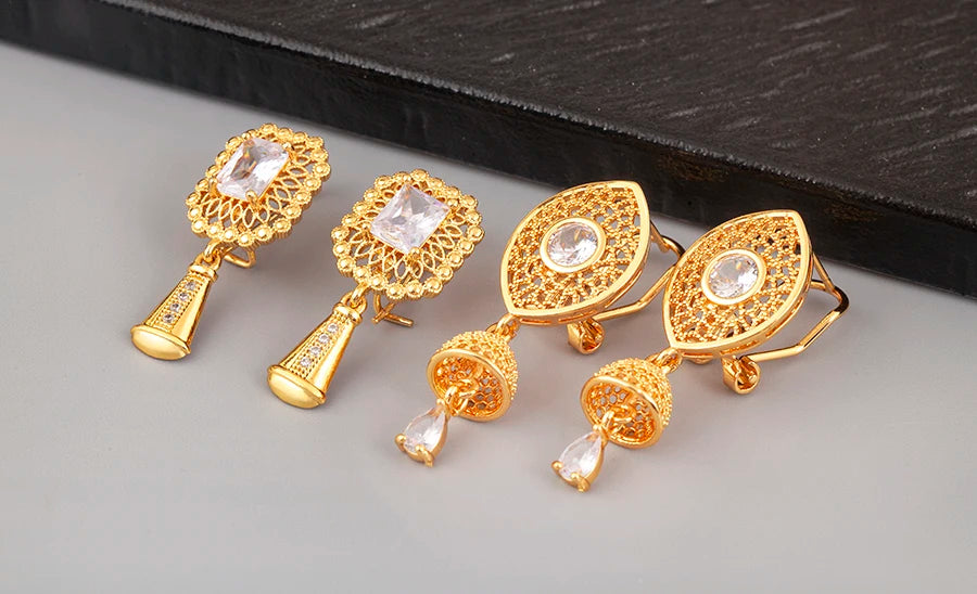 High Quality Rectangle/Evil Eye Shape Elegant Aesthetic Drop Earrings For Female Vintage Ear Jewelry Wedding Party Gifts - Floq & Raman