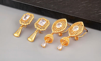 High Quality Rectangle/Evil Eye Shape Elegant Aesthetic Drop Earrings For Female Vintage Ear Jewelry Wedding Party Gifts - Floq & Raman