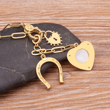 High Quality Love Heart Shape Charm Pendant Necklace For Women Female Elegant Aesthetic Chain Link Jewelry Gift Wholesale - Floq & Raman